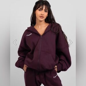 Comfrt Comfort Cloud Zip Up Hoodie Maroon Size XXL 2X Loungewear NWT Fleece
